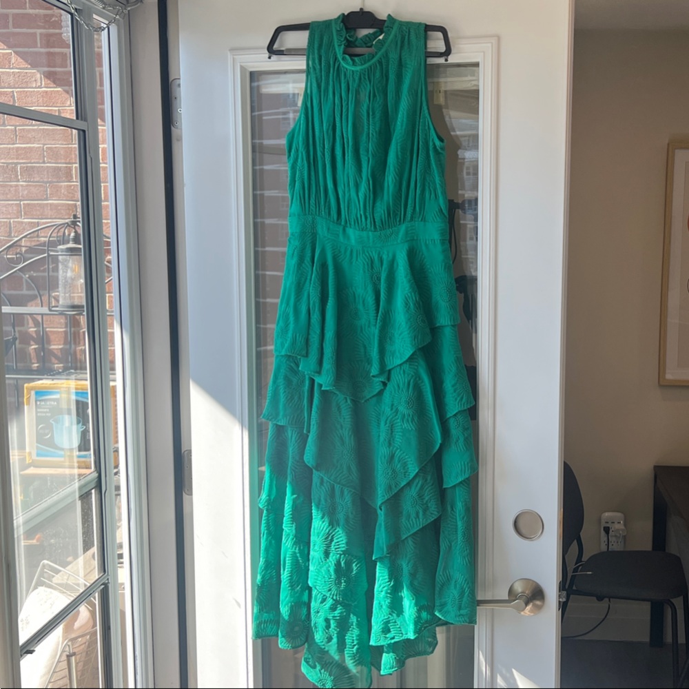 Ted Baker London Teal Tiered Ruffle Midi Dress